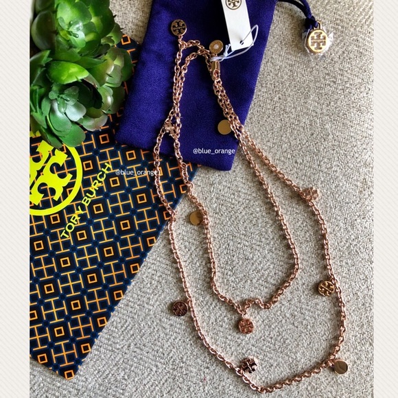 LAST ONE‼️NEW TORY BURCH✨ GOLD CHARM LG NECKLACE - Picture 5 of 7